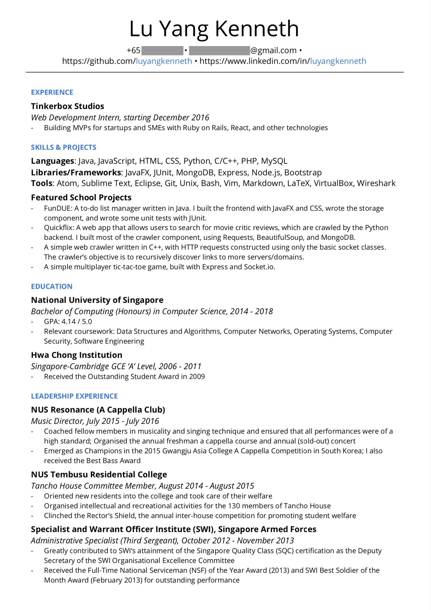 Evolution of Resumes My journey through NUS Computer Science